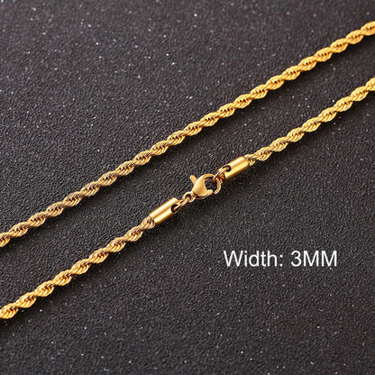 Basic Cuban Chain Necklace for Men Women,Stainless Steel Curb Link Chain Collar,3/5/7/9/11Mm Width Black Gold Retro Color Choker