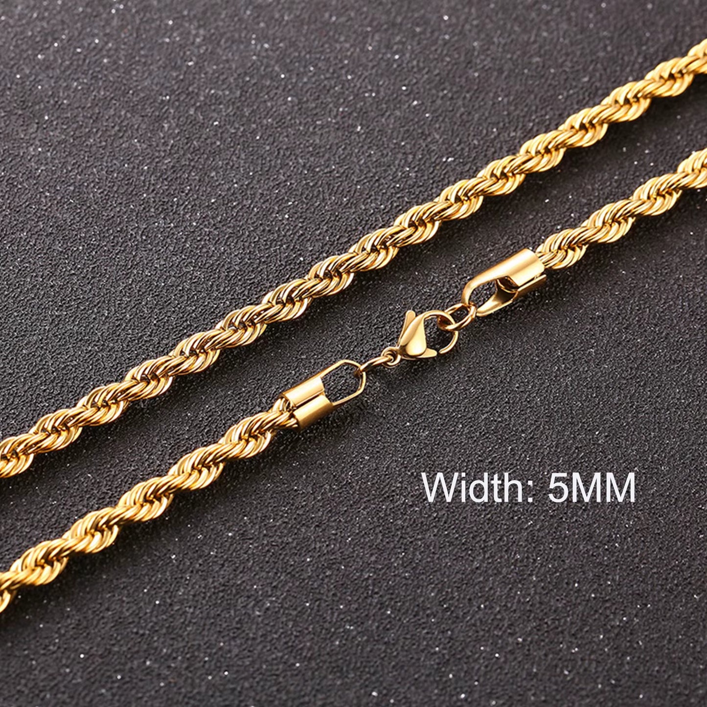 Basic Cuban Chain Necklace for Men Women,Stainless Steel Curb Link Chain Collar,3/5/7/9/11Mm Width Black Gold Retro Color Choker